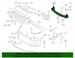 Hyundai Elantra AD 17-20 USA front bumper reinforcement for towing hook