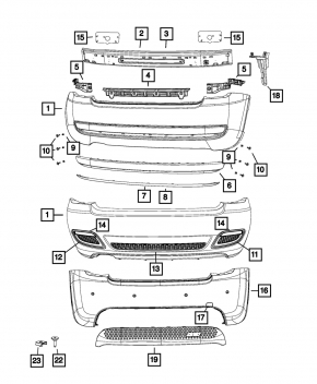 Fiat 500 12-17 Rear Bumper Grille