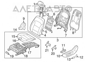Driver's seat Hyundai Elantra AD 17-18 without airbag, cloth gray