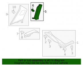 Rear pillar trim in front of the window right Audi Q3 8U 15-18 black