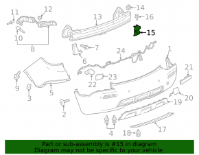 Rear Bumper Absorber Right Buick Encore 13-16