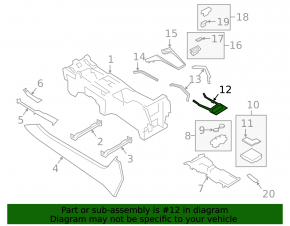 Upper center console trim for Porsche Cayenne 19-23, black with chrome