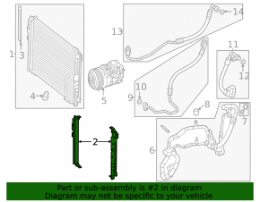Radiator bracket right Mercedes GLC 300/350e/43 16-22