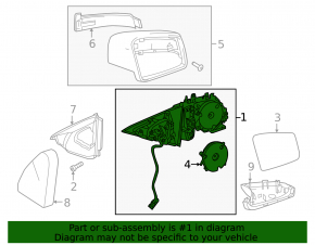 Right side mirror base for Mercedes S-class W221