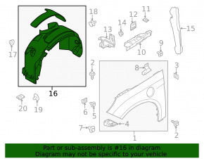 Front right mudguard Ford Focus mk3 11-18 KLOKKERHOLM
