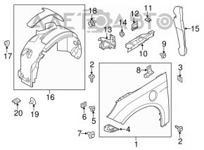 Front right mudguard liner Ford Focus mk3 11-18