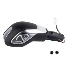 Gear knob with shifter cover Ford Focus mk3 11-14 prerest, Sport, black leather, gray cover, scratches