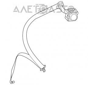 Rear left seat belt Mercedes CLA 14-19 black