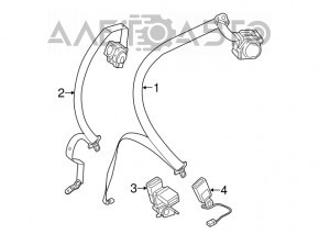 Rear left seat belt Mercedes CLA 14-19 black