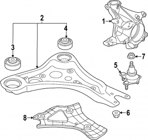 Right front lower control arm trim for Volkswagen ID.4 21-22