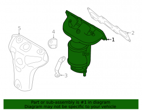 Exhaust manifold with catalytic converter right Kia Sorento 14-15 3.3 AWD
