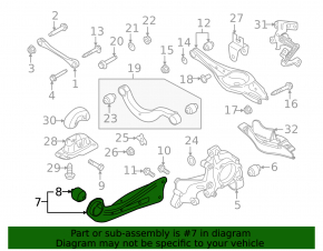 Rear right longitudinal arm VW Atlas 18-24 with bracket
