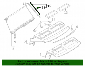 Trunk curtain guide left Audi A6 C7 12-18 black