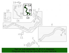 Air conditioning pipe rear row return Audi Q7 16-