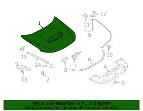 09-13 Subaru Forester bare hood with turbo