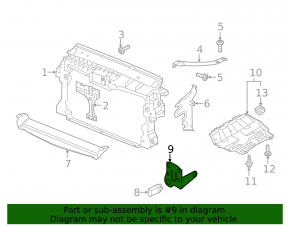 Bracket ambient air temperature sensor VW Tiguan 09-17