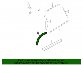 Rear right wing seal Subaru Forester 14-18 SJ