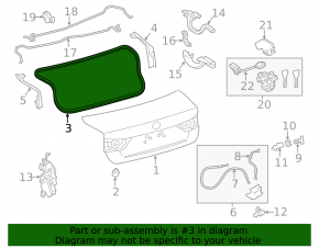 Lexus GS 13-19 trunk lid seal