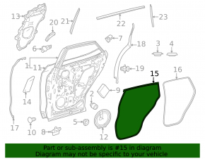 Lexus RX 23-26 rear left door seal