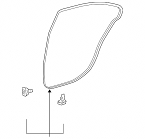 Rear left door seal Lexus LS460 LS600h 07-17 long