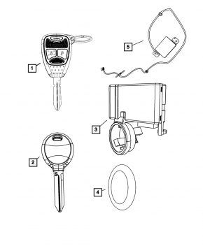 Key Jeep Patriot 11-17 4 buttons, with autostart