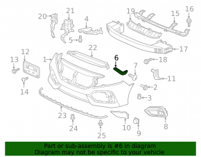 Front bumper mount right Civic X FK 17-21 5d