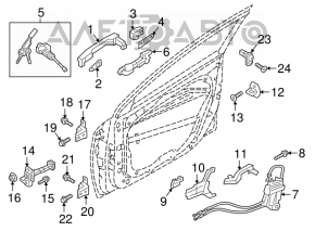 Plug outer handle front left Hyundai Elantra AD 17-20 chrome