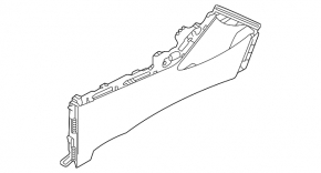 Side trim for center console, lower right front, Hyundai Sonata 20-23, black