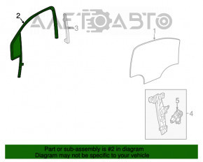 Door glass triangle with seal front left Buick Encore 13-19