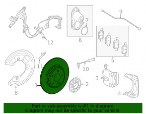 Rear left brake disc Mercedes C-class 43 AMG W206 23-26 320/24mm, AWD