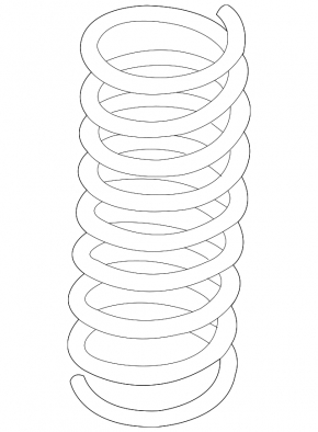 Rear left spring Ford C-max MK2 13-18, 6 coils, red stiffness