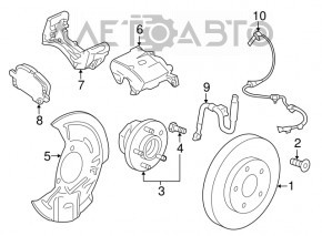 Hub front left Cadillac ATS 13- rwd GSP