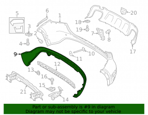 Rear bumper lower part Mercedes GLA 15-17