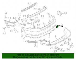 Towing hook plug for rear bumper VW CC 13-17 rest.