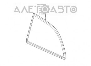 Rear right blind glass window Fiat 500 12-19