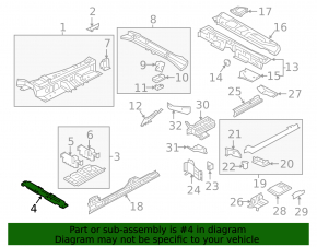 Rear center tunnel strut Audi Q7 16-