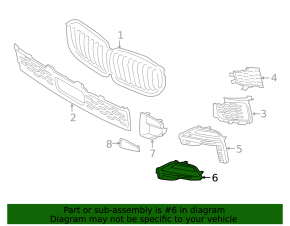 Left front bumper grille trim for BMW X5 G05 19-25 2019-23. Without m model, with m package