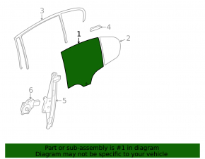 Glass door rear left BMW 3 F30 4d 12-18