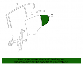 Door glass triangle rear left BMW 3 F30 4d 12-18