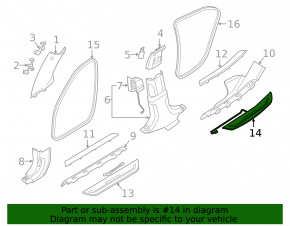 Door sill outer rear right BMW 7 G11 G12 16-19 chrome