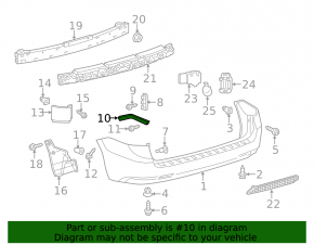 Rear bumper mount left Toyota Sienna 11-20