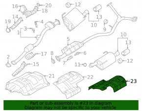 Heat shield muffler rear left Subaru Outback 20-23