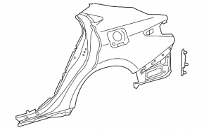 Rear right wing Lexus ES 19-26 under BSM
