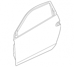 The front right door of a Honda CRZ 11-16 is bare, black, wrinkled, and has a bent arch.