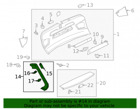 Left tailgate trim for Audi Q3 83A 19-25 black