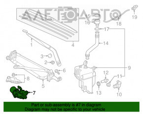 Windscreen wiper motor trapezoid front Toyota Highlander 14-19