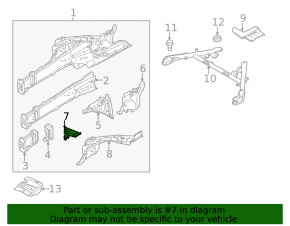 Front left fender bracket front Porsche Panamera 14-16