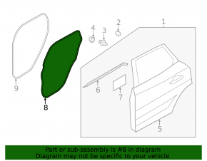 Lincoln MKC 15-19 rear left door seal