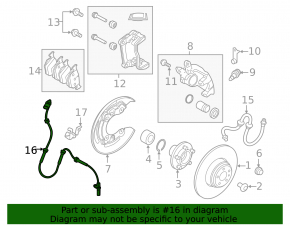 ABS sensor rear left Land Rover Range Rover Evoque 12-16