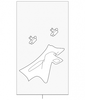 Land Rover Range Rover Velar 18-23 black rear right door sill with chrome insert